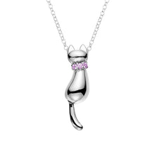 Load image into Gallery viewer, Angel Friends Sterling Silver Cat Birthstone Necklace AFNL0003
