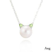 Load image into Gallery viewer, Angel Friends Pearl Cat Birthstone Sterling Silver Necklace AFNL0013
