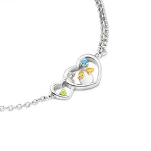 Load image into Gallery viewer, Angel Egg Sterling Silver Heart Asymmetric Double Chain Bracelet TSBL0006
