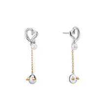 Load image into Gallery viewer, Angel Egg Sterling Silver Heart with Chain Earrings TSER0004

